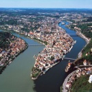 Aerial view of Passau: Danube, Inn, Ilz Passau Tourismus e.V.