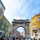Streets of Pula and Triumphal Arch